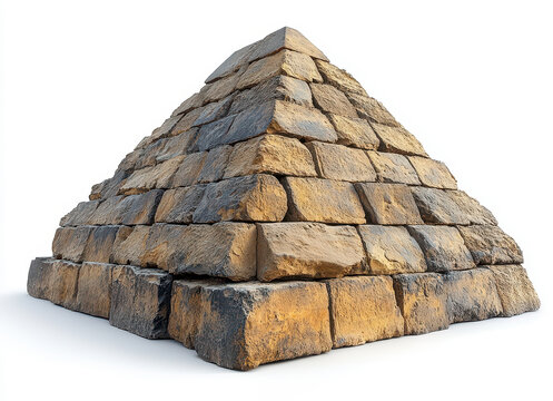 Image of Stone Mastaba on Isolated White Background Showcasing Ancient Architecture and Design
