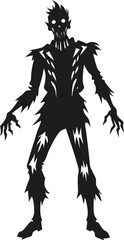 Eerie Zombie Figure Silhouette Graphic