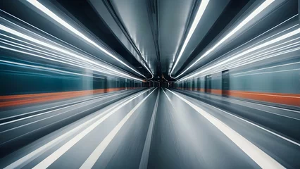 Poster de jardin Tunnel fast moving car  © Sari