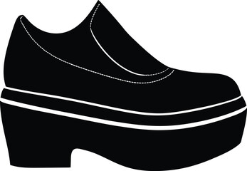 Platform shoe silhouette vector 