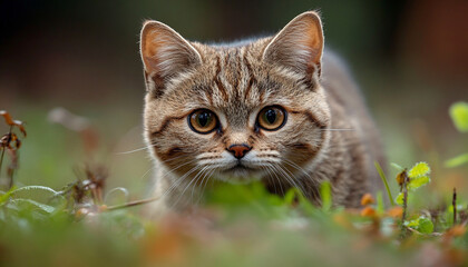 Fototapeta premium Cat by rocks at beach 