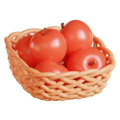 3D Apple Basket Icon