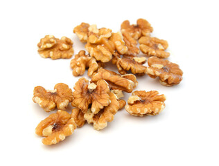 Stack Walnuts on white background