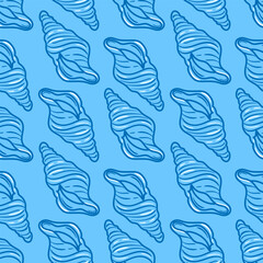 vector illustration presents a symmetrical pattern of outlined seashells. The striking contrast highlights the intricate shapes, creating a sophisticated and modern ocean-inspired design.