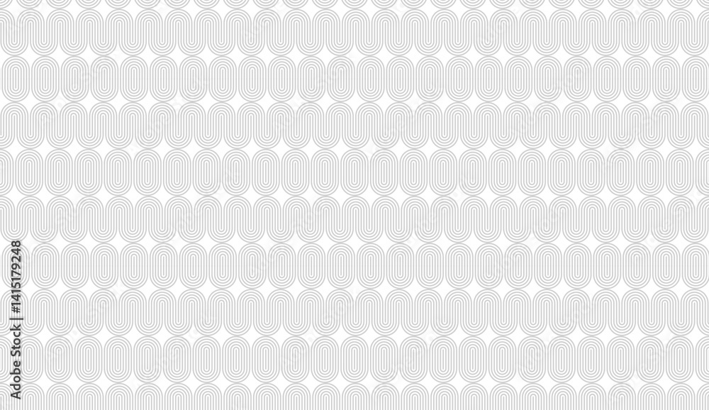 Aufkleber Simple and elegant seamless pattern creating optical illusion with gray lines on white background, ideal for backgrounds and decorative purposes