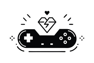 black and white illustration of a vintage video game