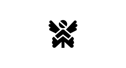 Fototapeta premium Abstract Figure with Wings and Arrow Symbol