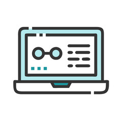 Fototapeta premium Laptop Icon – Vector Symbol for Mobile Computing, Technology, and Digital Work