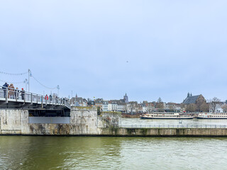 Fototapeta premium Maastricht - January 14, 2024: Cultural Heritage Explored: Journeying through Maastricht Timeless Street Scenes