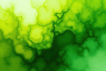 Obraz premium Mesmerizing Ink in Water Photography: Swirling Olive & Lime Green Patterns