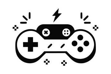 black and white illustration of a vintage video game