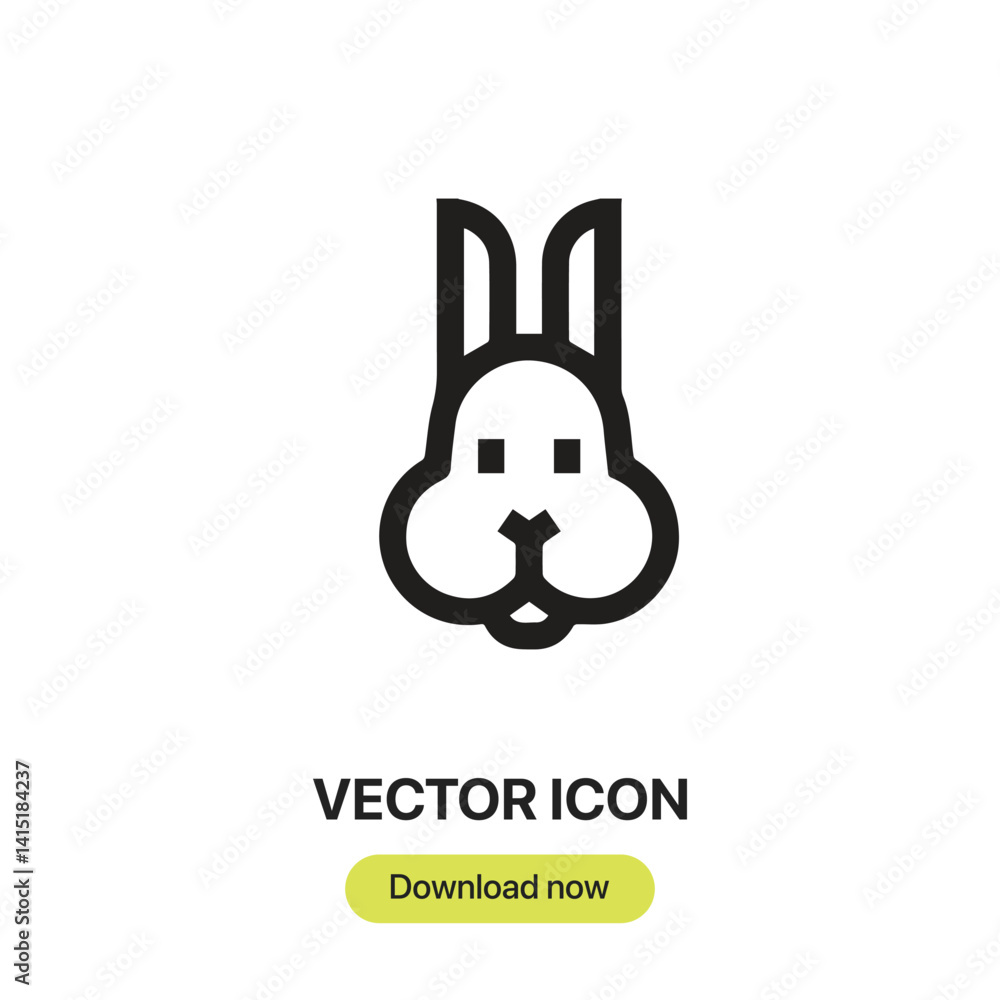 Leinwandbilder rabbit icon vector. linear-style sign for mobile concept and web design. rabbit symbol illustration.