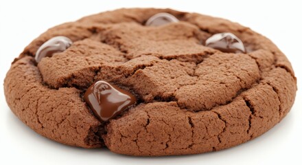 Cookie with chococips isolated on white background
