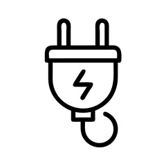 Power Plug Icon – Vector Symbol for Electricity, Connection, and Energy Supply