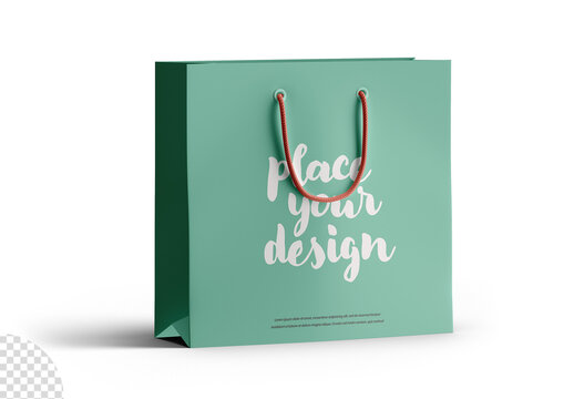 Paper Shopping Bag Mockup Isolated