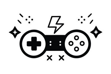 black and white illustration of a vintage video game