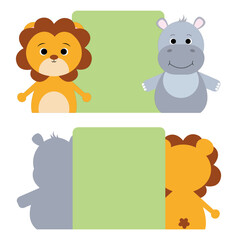 Animal template for postcard, advertisement or invitation