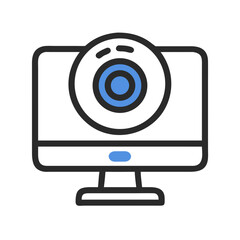Webcam Icon – Vector Symbol for Video Call, Streaming, and Online Communication
