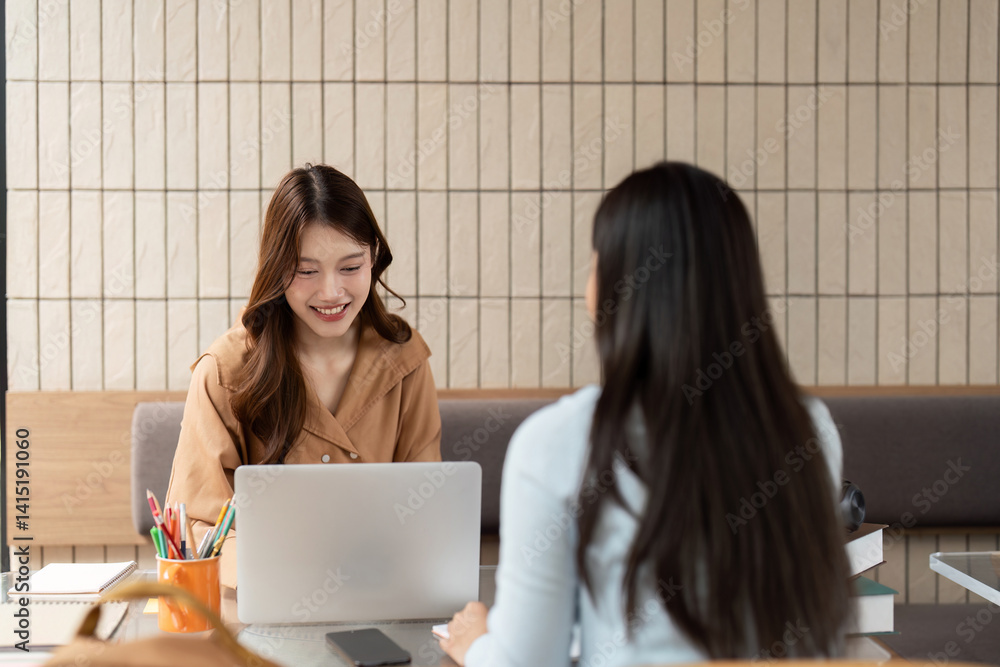 Aufkleber study environment and academic success. a joyful student enjoys a collaborative study session with a