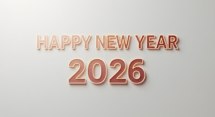 Happy New Year 2026 Greeting on Wall