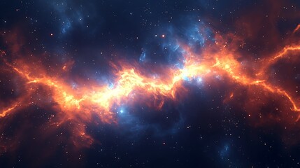 Fototapeta premium Cosmic nebulae display vibrant colors and patterns.
