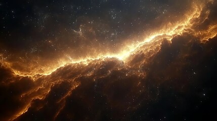 Fiery nebulae in deep space display cosmic energy.