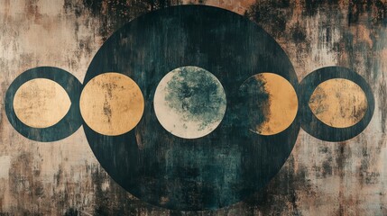 Minimalist abstract banner featuring trendy moon phases in a contemporary aesthetic for wall art décor.