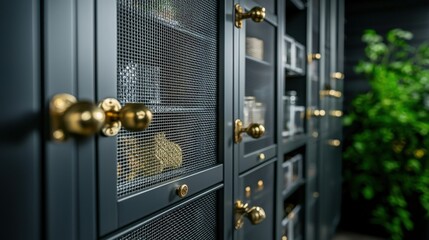 Contemporary kitchen storage solutions modern home interior design sleek environment close-up view minimalist aesthetic