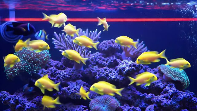 Vibrant Reef Aquarium: A Stunning Underwater World of Colorful Fish and Coral