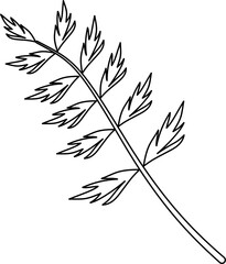 Carrot leaf outline vector