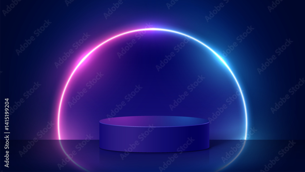 Aufkleber abstract minimal scene. minimal podium with soft material base. soft podium stages and product showc
