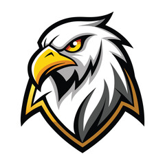 Fototapeta premium A eagle head mascot logo vector illustration on white background. powerful hunting eagle
