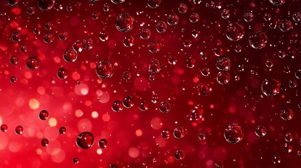 water drops on red background