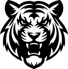 Tiger Logo Silhouette Vector Art Illustration