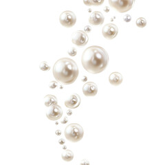 Falling Pearls on transparent background