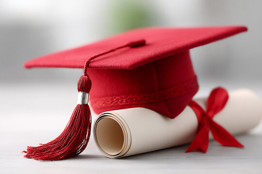 name: red cap and diploma,