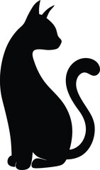 black and white cat silhouette