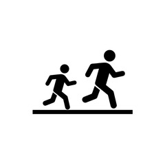 Running people, vector illustration for pedestrian safety and school zones