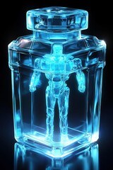 Cryogenic robot preservation in a futuristic glass jar