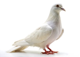 Fototapeta premium a white pigeon against a white background
