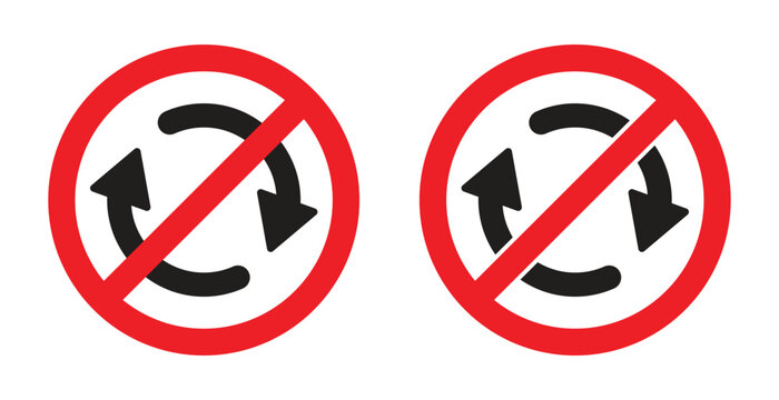 Arrow icon collection cannot be reversed. Traffic symbol no arrow reversed. Vector illustration