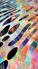 Transparent glass morphism texture featuring holographic curved waves in motion, perfect for trendy futuristic motion design banners Hyper-quality illustration with ulttra details