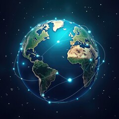 Fototapeta premium earth globe on blue background