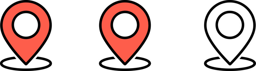 Bright Location Pins for Mapping and Navigation Graphics