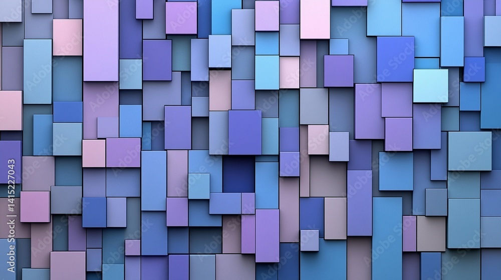 Aufkleber abstract geometric background cool color palette rectangle shapes modern minimalist design