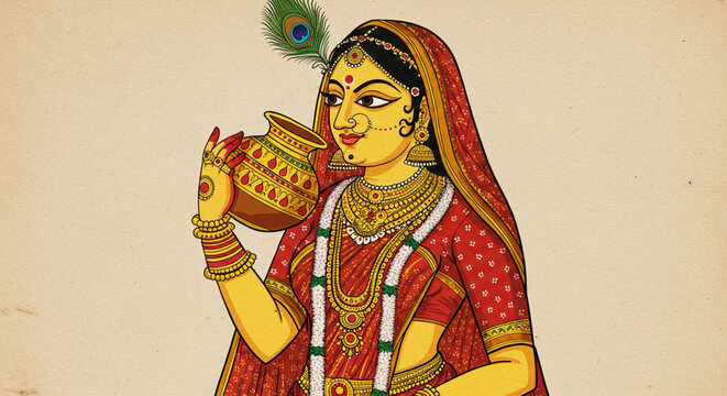 female servant of indian hindu lords or deity, known as sevika, devadasi or gopika, female artist who is dedicated to worship and service of a deity or a temple for lifetime