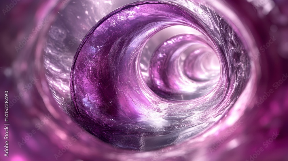 Poster abstract swirling purple and silver shapes, creating a dynamic and mesmerizing visual effect. the im