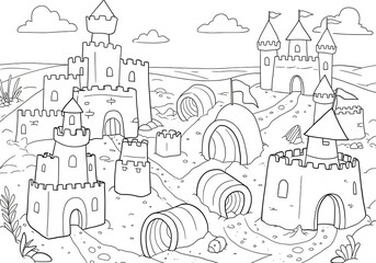 Black And White Line Art Illustration With Intricate Details