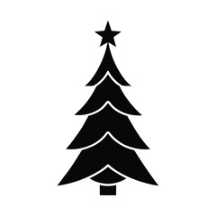Fototapeta premium Christmas tree silhouette vector illustration, Set of Christmas tree silhouette