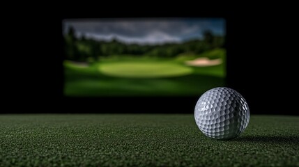 Golf ball on green screen